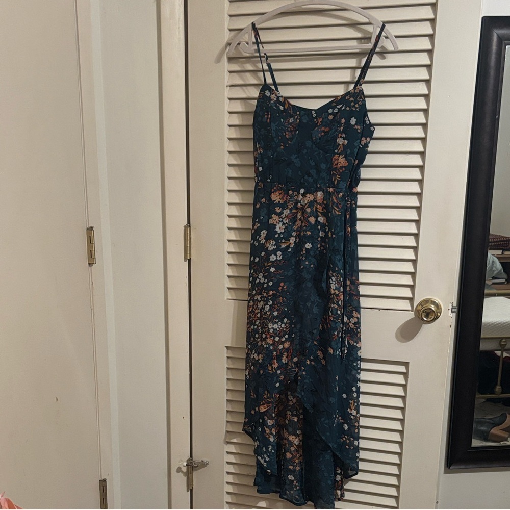 Lily Rose Teal and Orange Floral Dress
